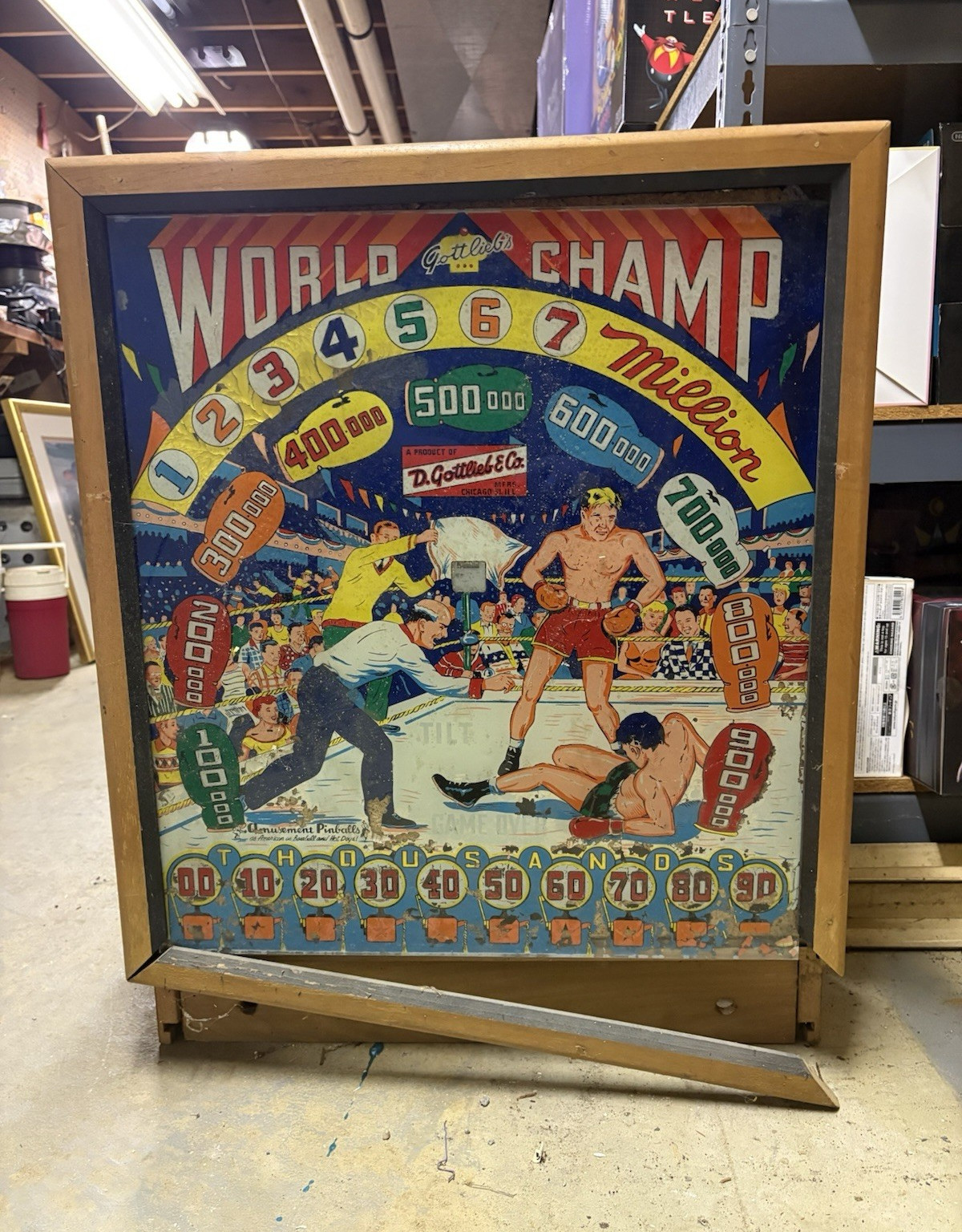 Gottlieb World Champ Original Pinball Machine w/ Backglass Boxing Theme