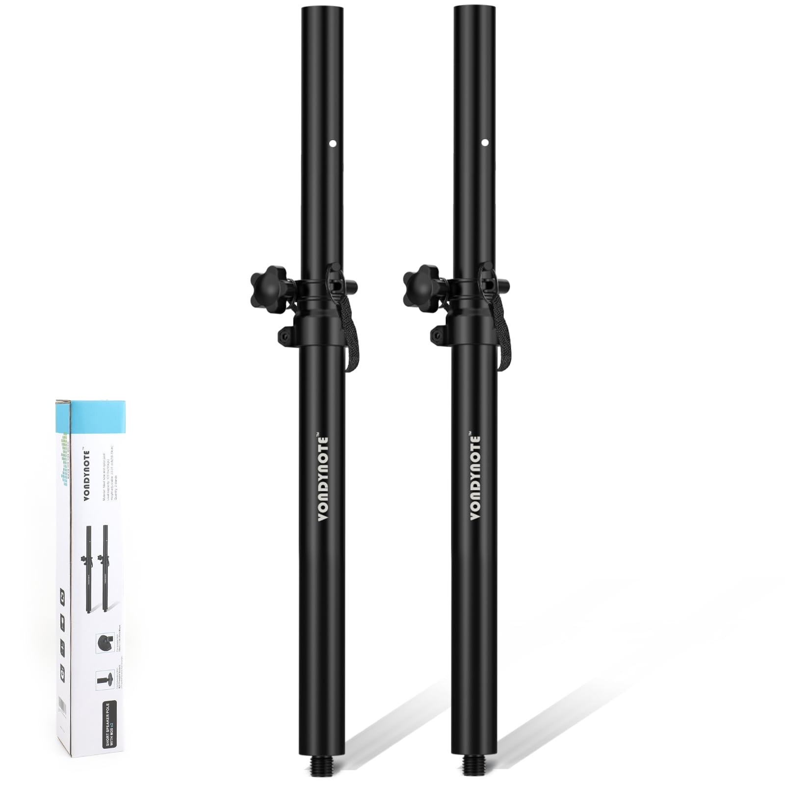 Set of 2 Adjustable Speaker Poles for Subwoofer with M20 Threaded Adapter