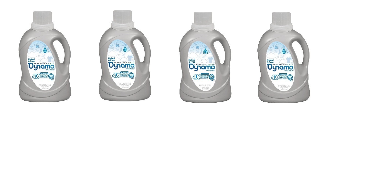4 NEW Liquid Laundry Detergent by Dynamo OXY HE 60 LOADS CLEAR AND FREE 60 FL OZ