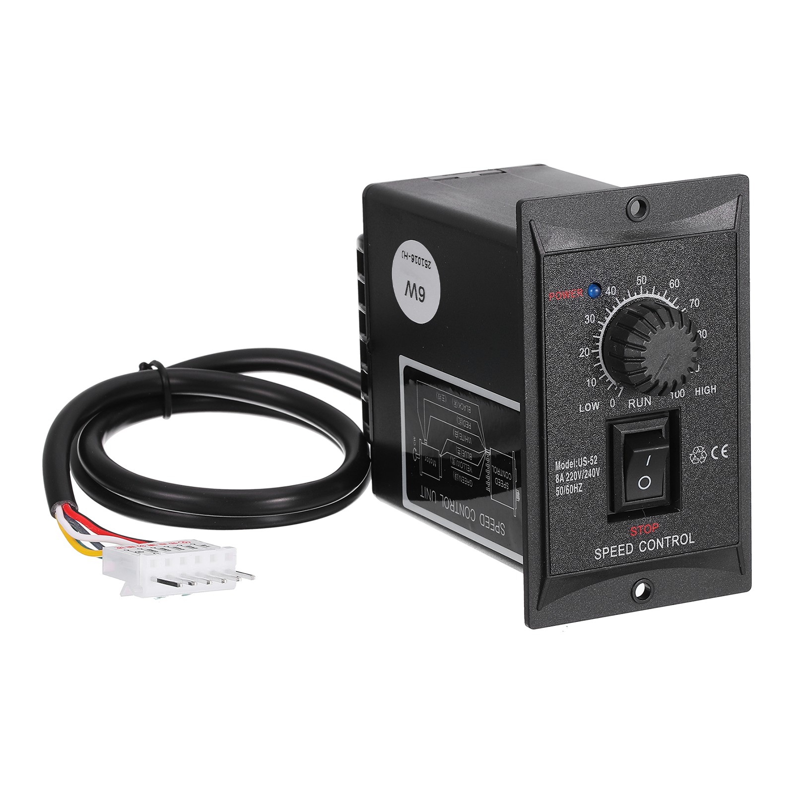 6W AC 220V Motor Speed Controller Forward Reverse w/ Terminal Block Male Plug