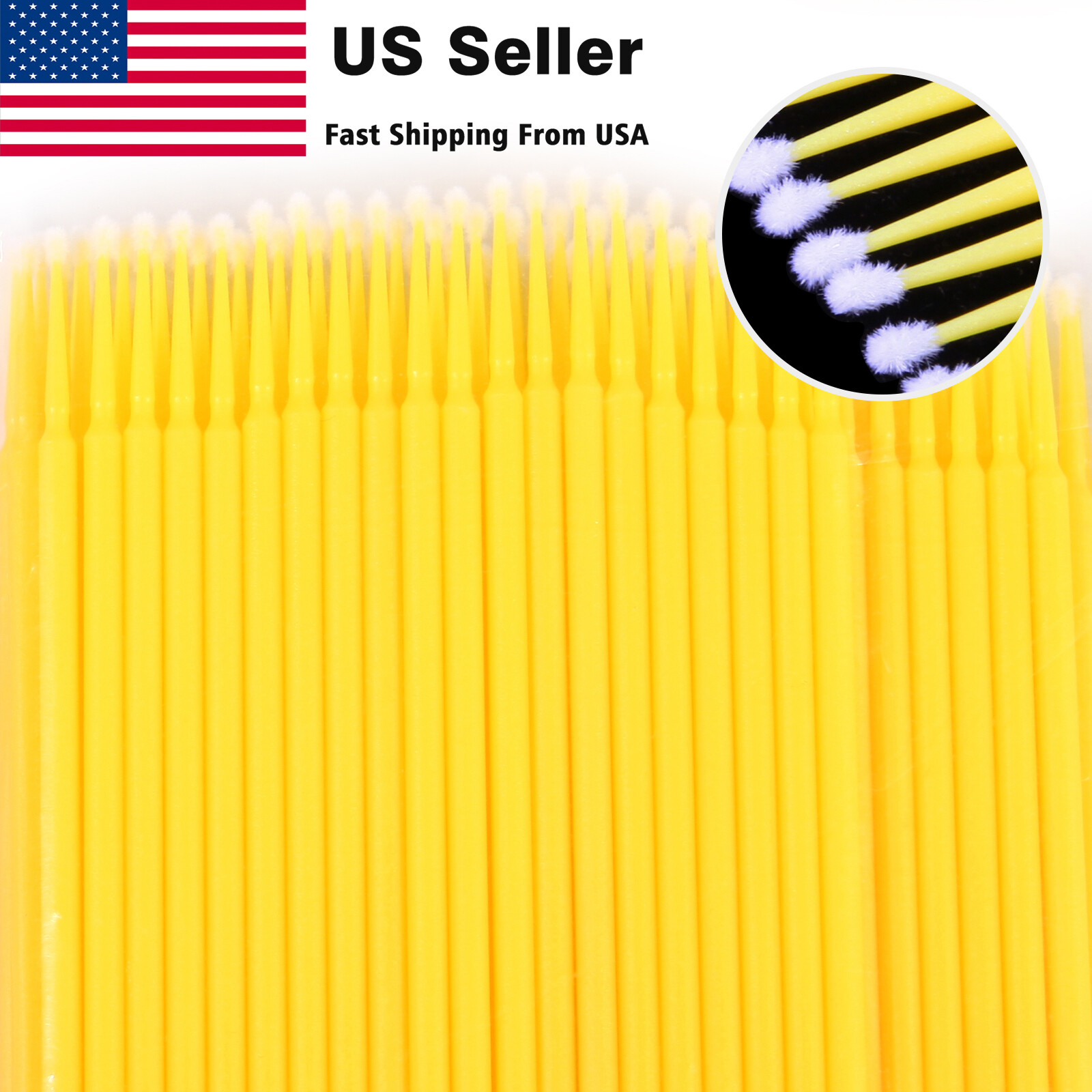100*Dental Micro Brush Disposable Materials Tooth Applicator Eyelash Medium sl