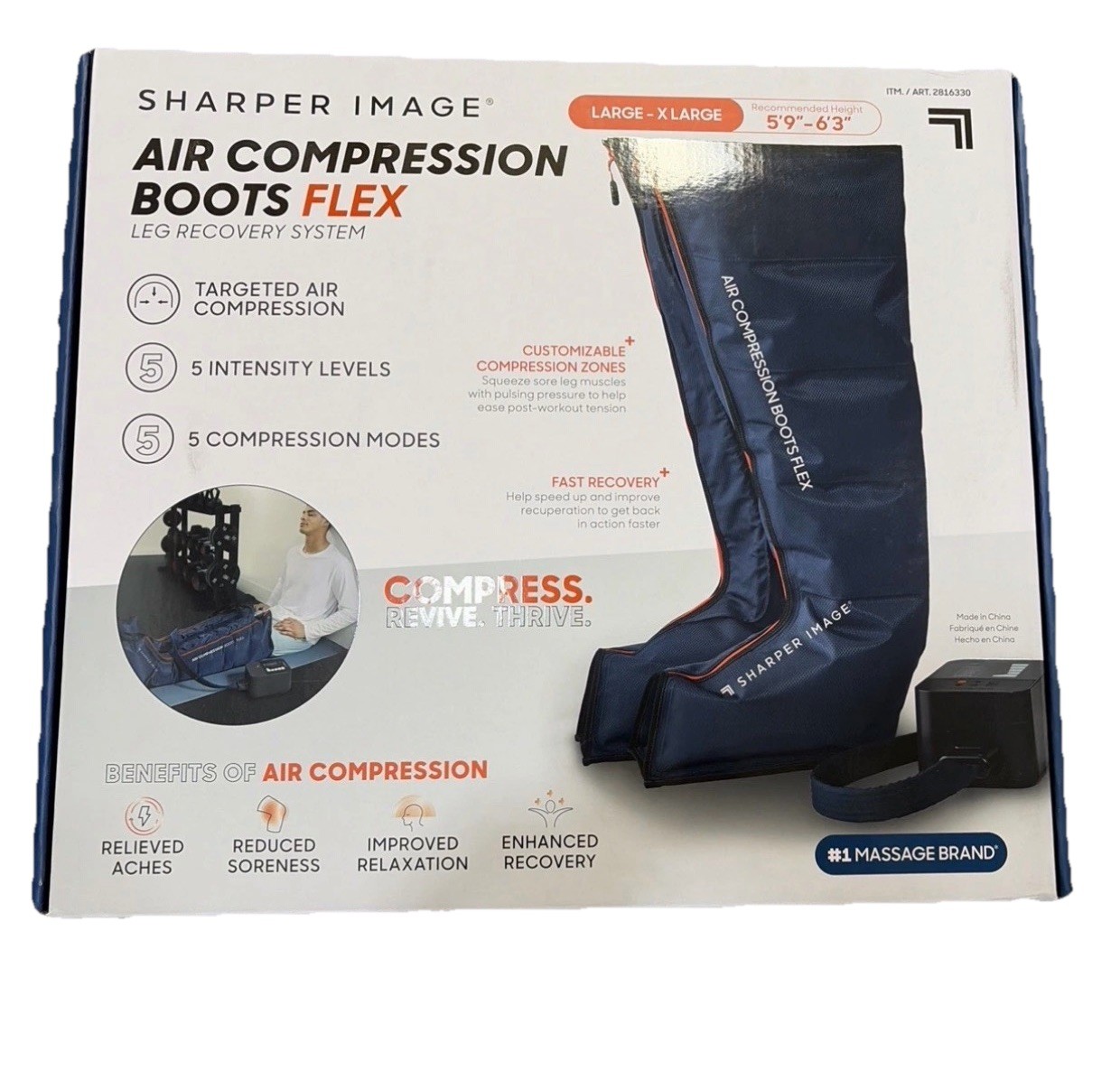 SHARPER IMAGE AIR COMPRESSION BOOTS Large/XLarge 5'9-6'3