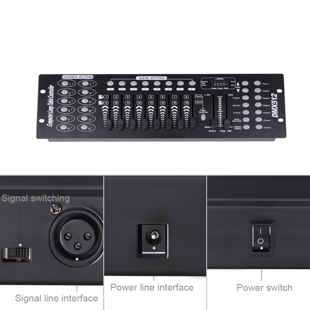 DMX 192 Channel Operator Console Controller Lighting Mixer Board For Stage Light