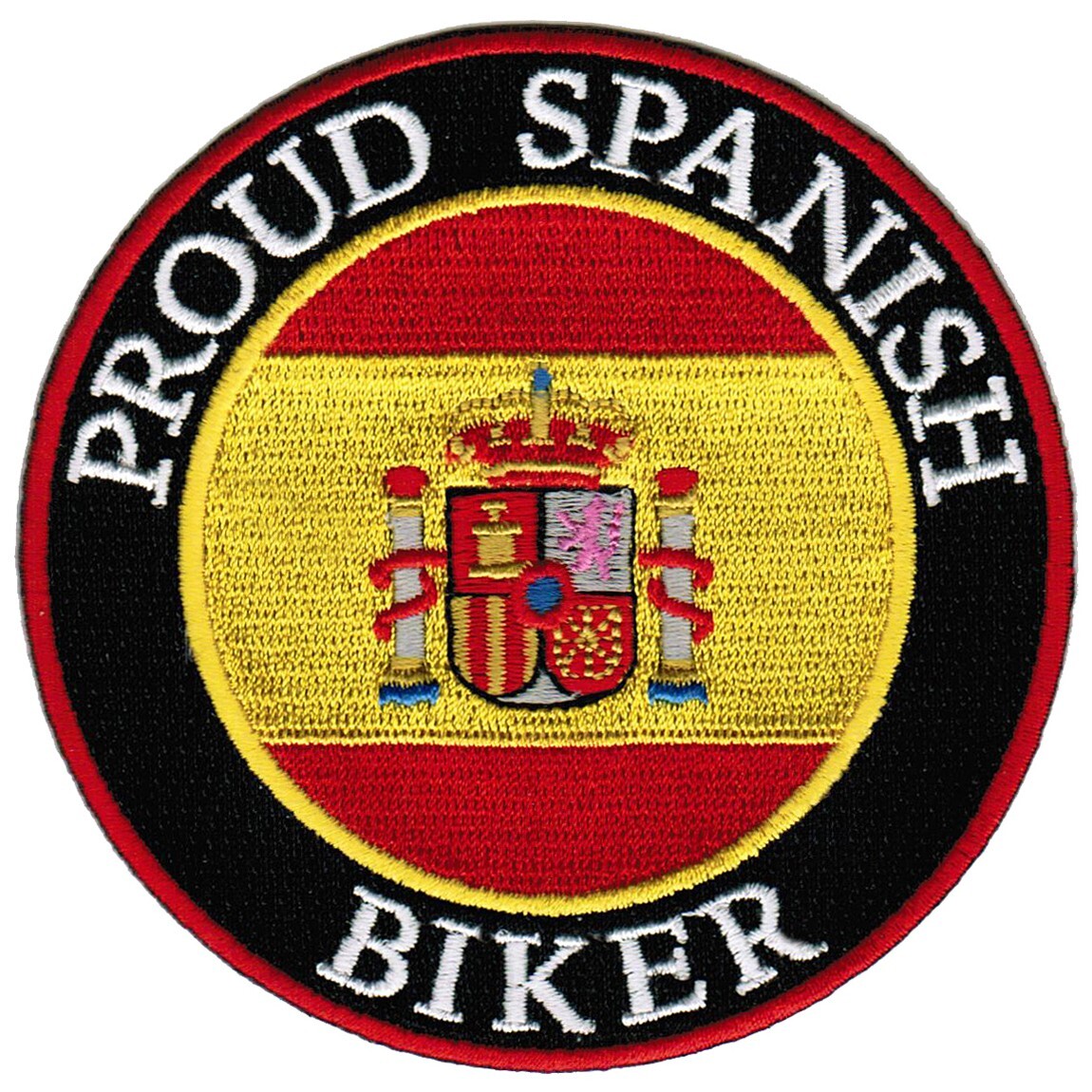 PROUD SPANISH BIKER embroidered PATCH SPAIN FLAG ESPAÑA iron-on EMBLEM