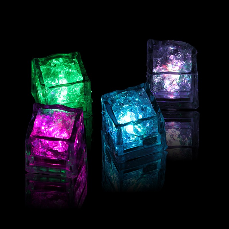 24Pcs LED Light Ice Cubes Liquid Sensor Luminous For Party Wedding Pond Bath