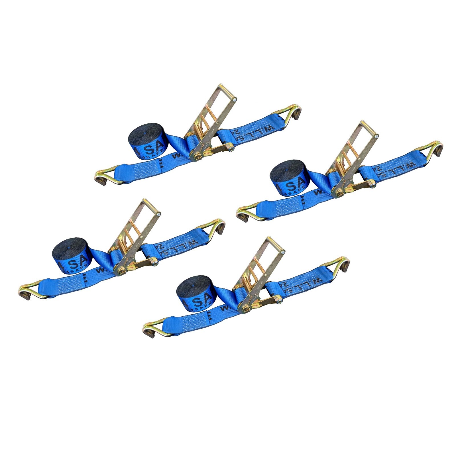 USA 4 Pack Heavy Duty 3" x 30' Ratchet Tie Down Strap w/J Hook WLL 5400 LBS BLUE