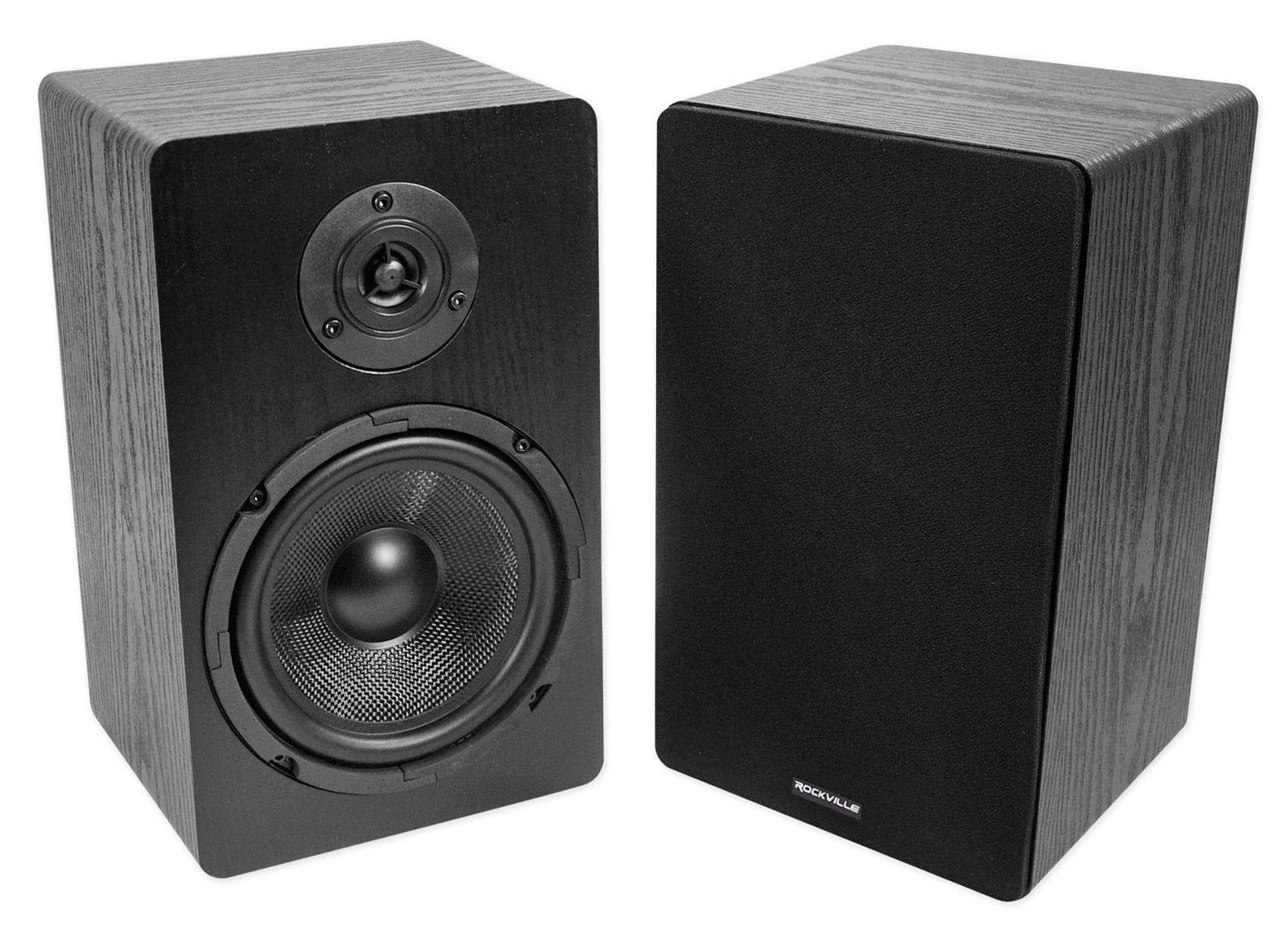 Rockville Pair RockShelf 68B V2 400W Black 6.5" 6.5 Inch (Pack of 2),