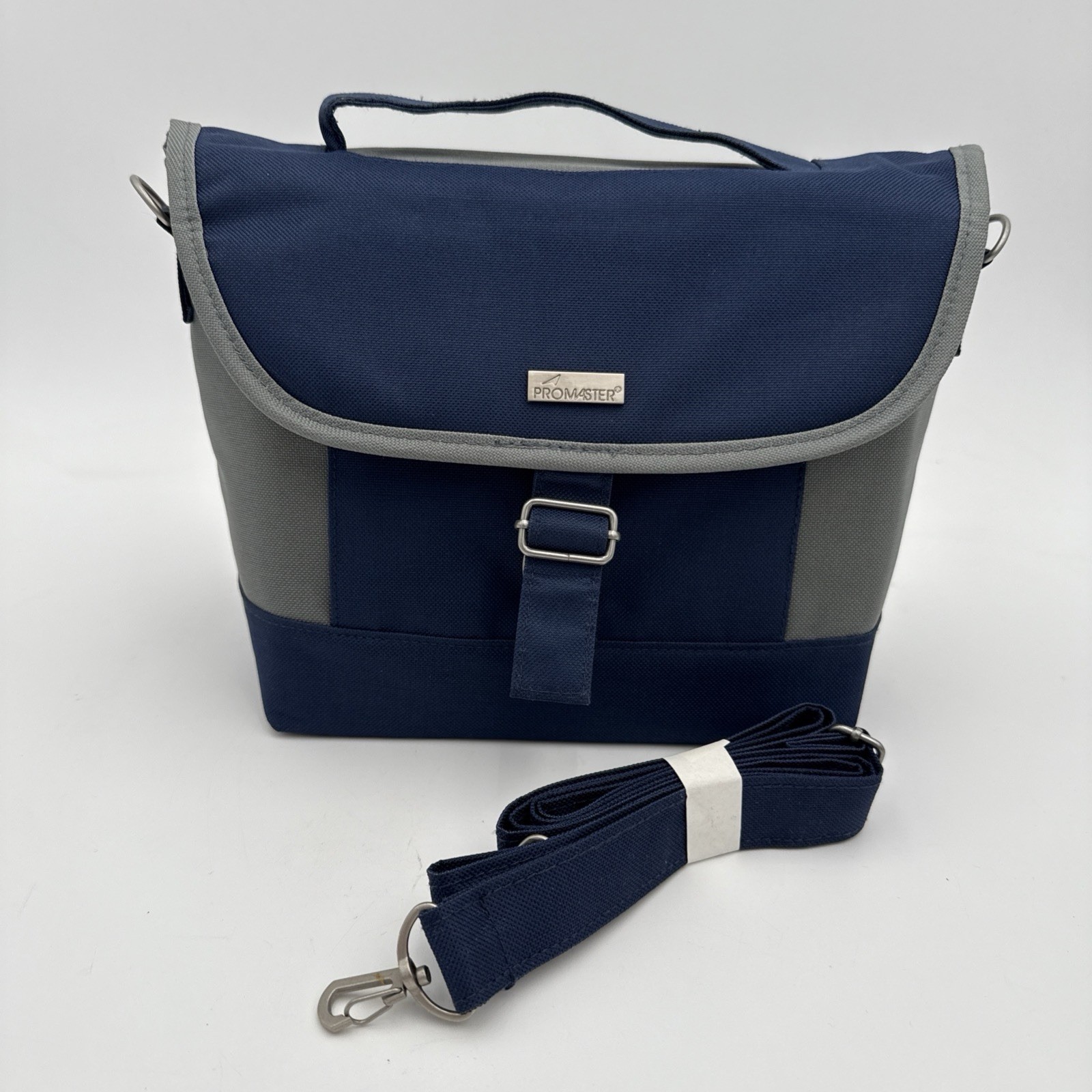ProMaster Small Tote Canvas Camera Bag Navy Blue & Gray Very Good Condition