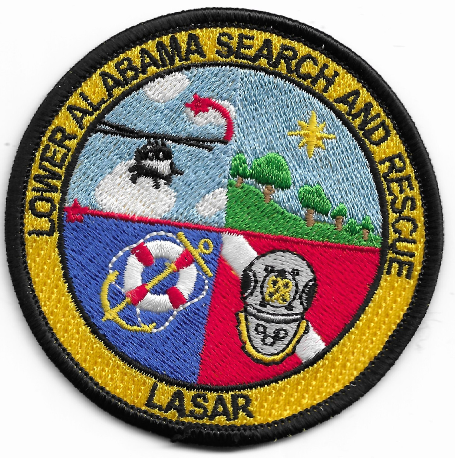 Lower Alabama  Search & Rescue (3" ballcap size)  fire patch