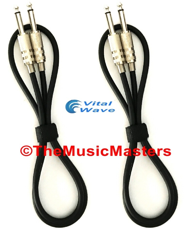 2 Pack 6ft 1/4" Instrument Guitar Bass Amp Keyboard Audio Cable Cord Wire VWLTW