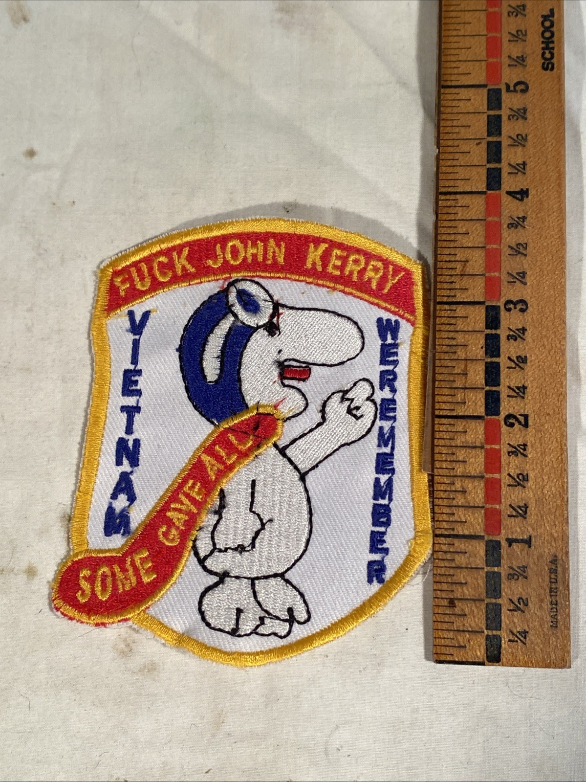 Vietnam F#% John Kerry Snoopy patch Sew On
