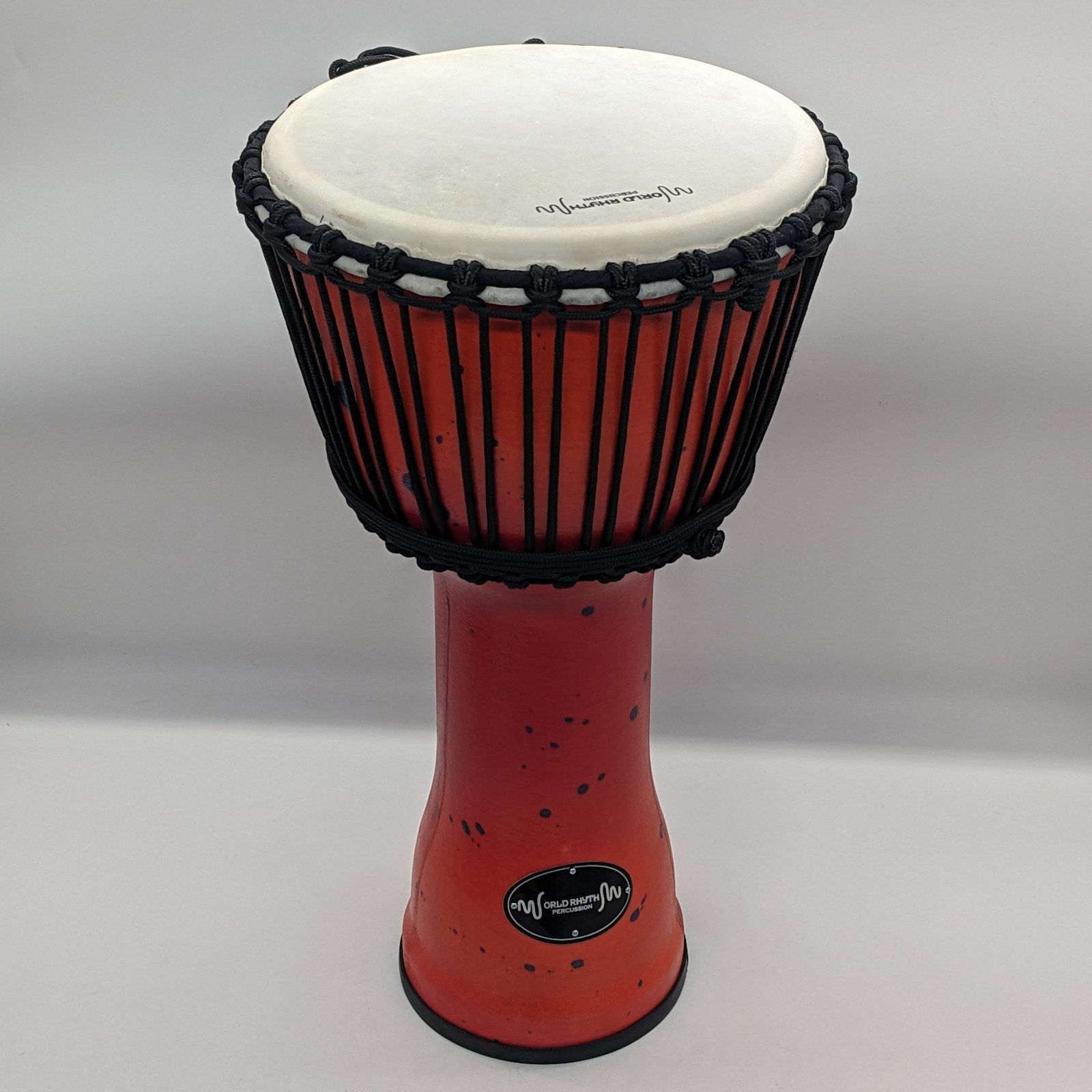 World Rhythm 10” rope-tuned djembe hand drum red African synthetic MDJ002-RD