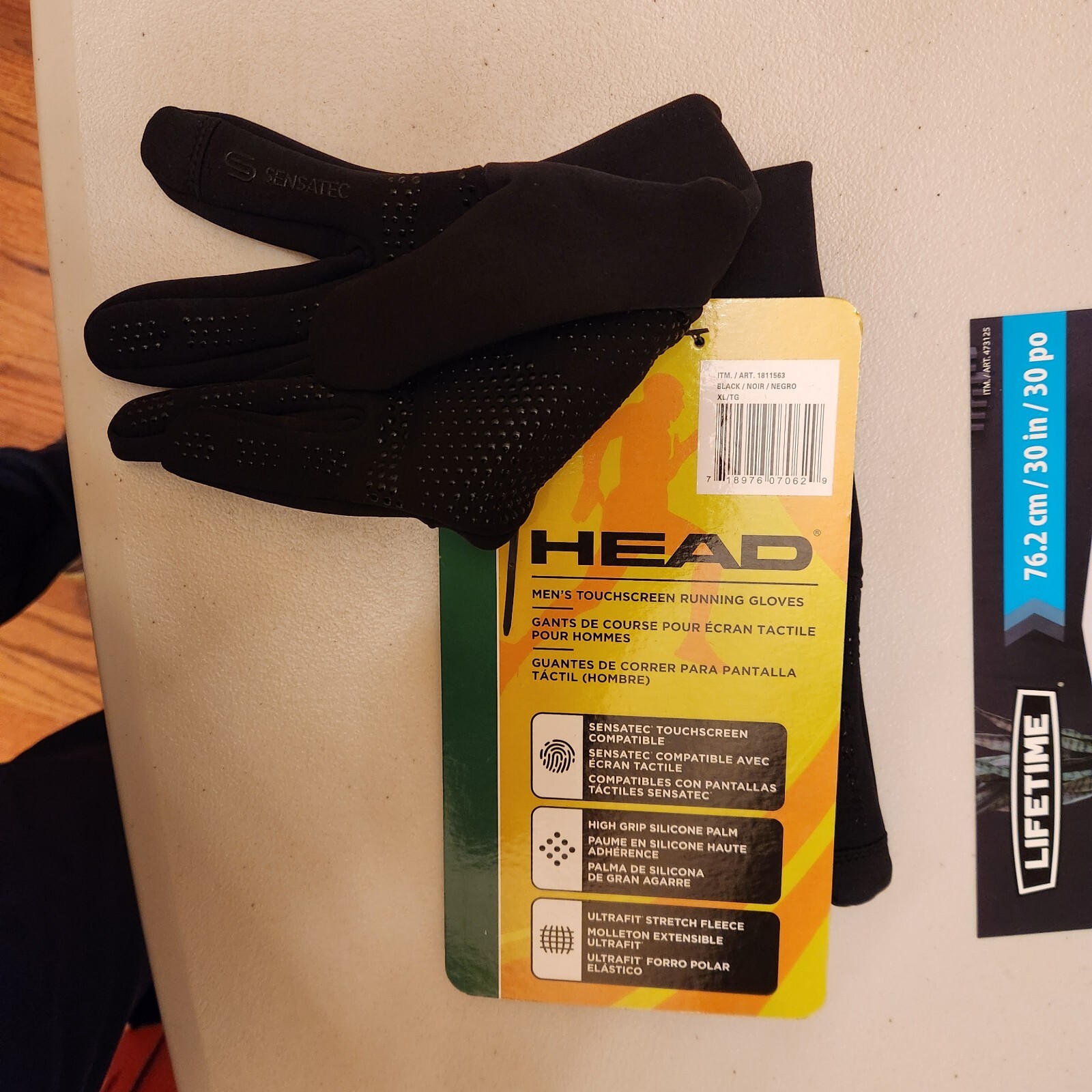 Head Men's Touchscreen Running Gloves, 1 Pair, XL (Black)
