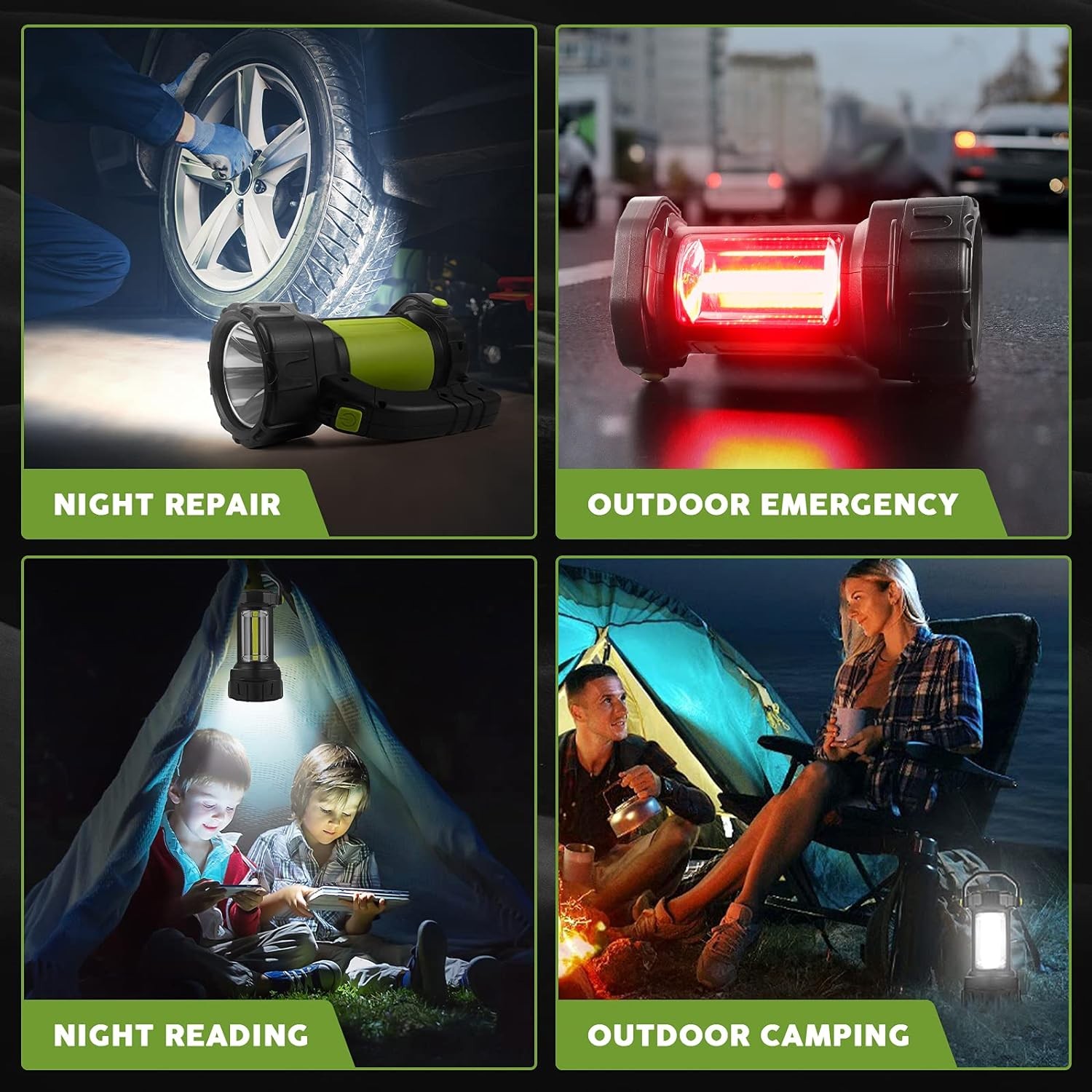 Rechargeable LED Camping Lantern with Flashlight Spotlight