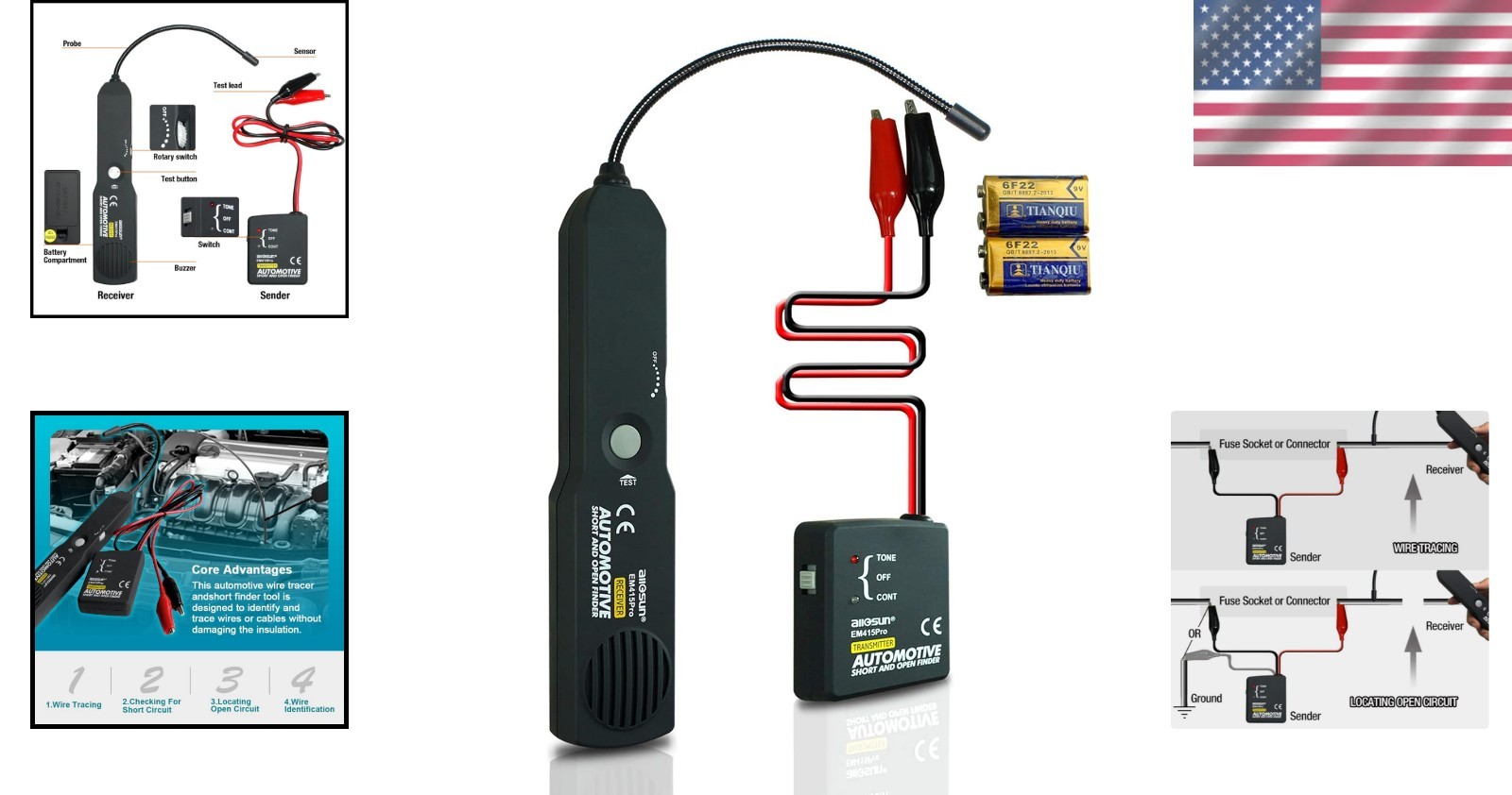 Cable Tracker Electrical, Auto Circuit Tester,Short Open Finder Wire Breaker ...