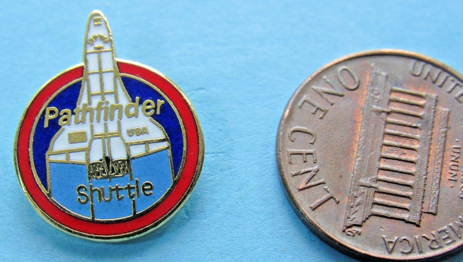 PIN enamel '77 vtg - PATHFINDER prototype Space Shuttle simulator NASA lapel