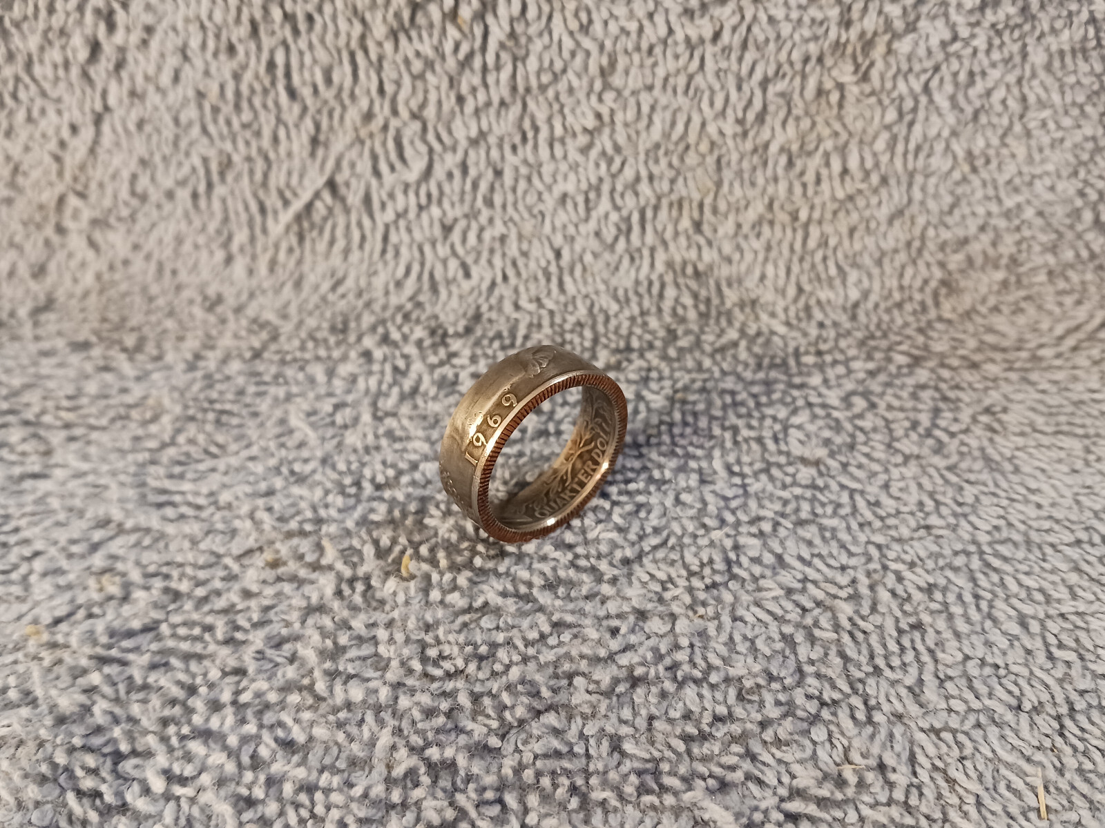 1969 Washington Quarters, Handmade Coin Ring, Size 7