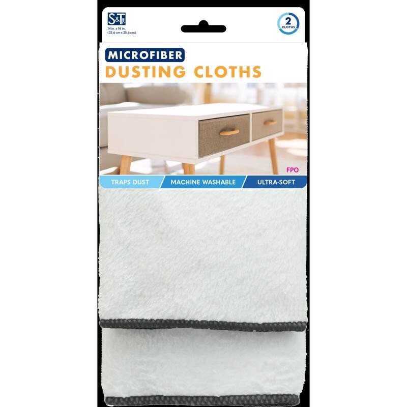 Microfiber Dusting Cloths Ultra Soft Cleaning 12" X 16" Schroeder & Tremayne 2pk