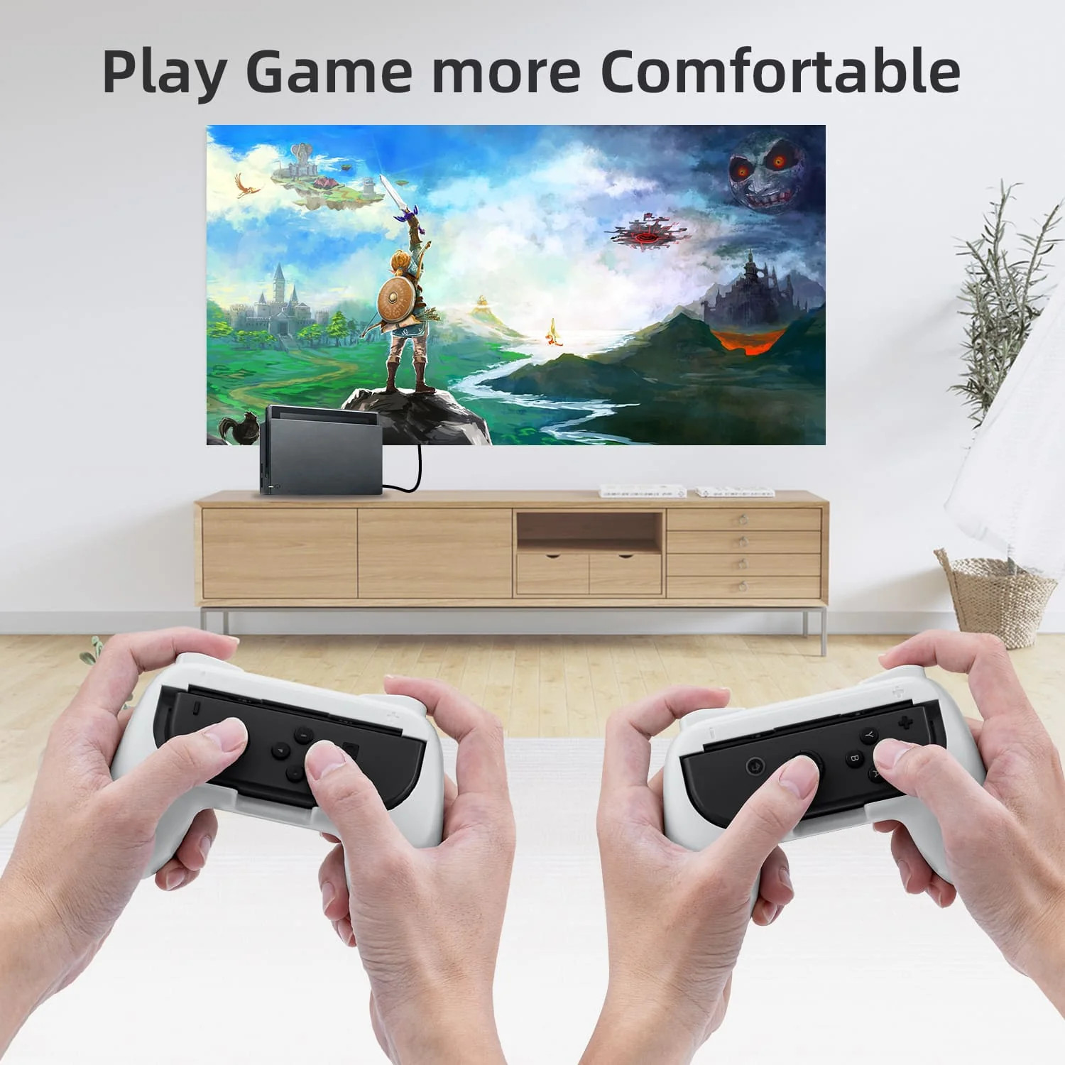 DOBE Black Left & Right Controller Grip for Nintendo Switch Joy-Con Controllers