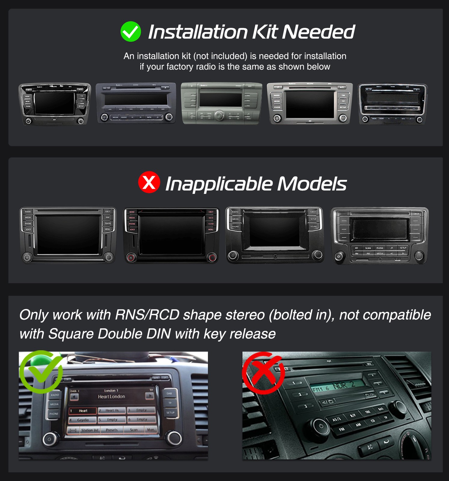 For VW Golf MK5 RCD330 B6 7" CarPlay Android Car Stereo Radio With Backup Camera