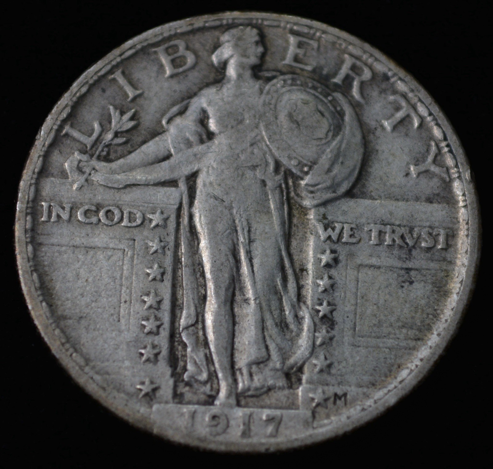 1917 Standing Liberty Quarter Type 2 25c-Xtra Fine- Nice 90% US Type Coin