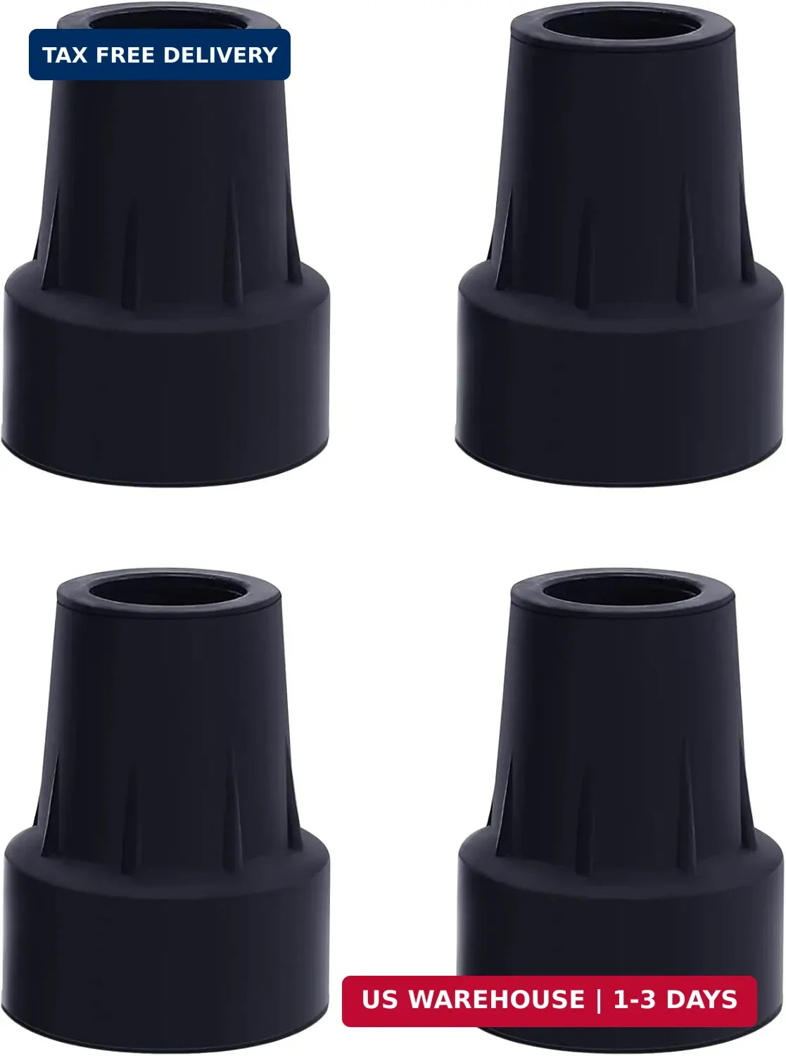3/4 Inch Cane Tips Kotiorname Heavy Duty Cane Rubber Tips Replacement (4 Pack, B
