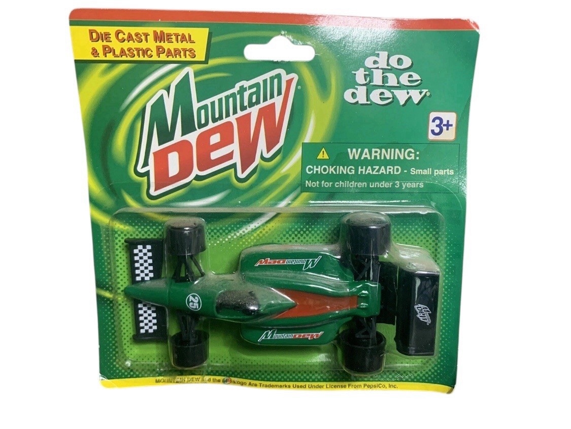 Mountain Dew Golden Wheel Die Cast Race Cars #25 NIB Vintage