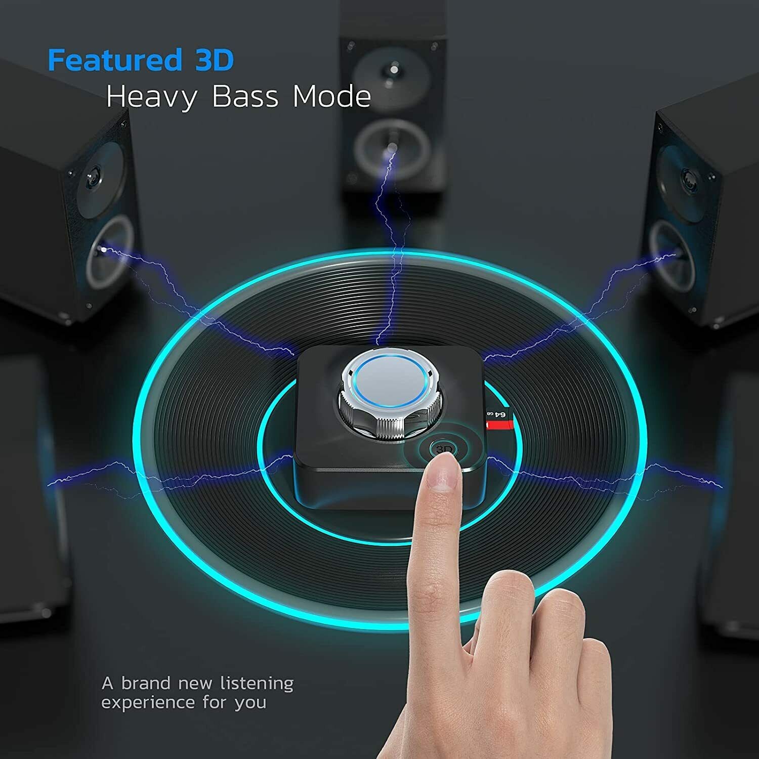 Bluetooth 5.0 Receiver 3.5mm AUX To 2RCA Audio Stereo Wireless Adapter