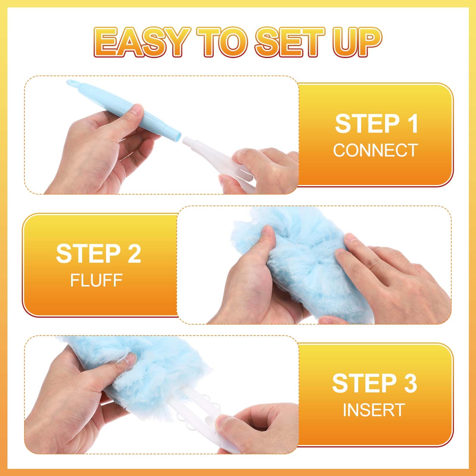 4 Count Yellow Handle Refill, with 40 Blue Dusters