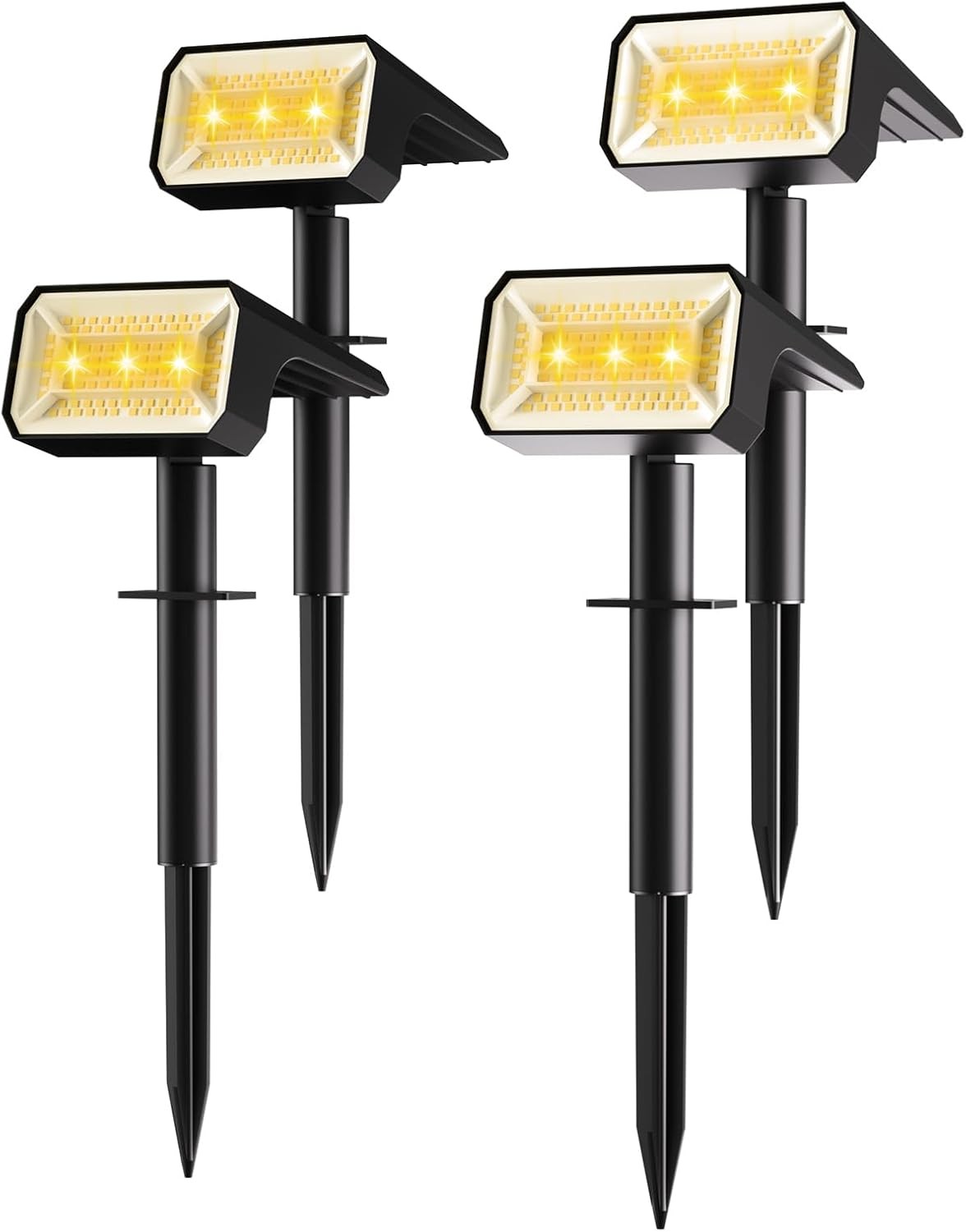 Solar Spot Lights Outdoor 4 Pack 108 LED IP67 Waterproof Landscape Lighting Path