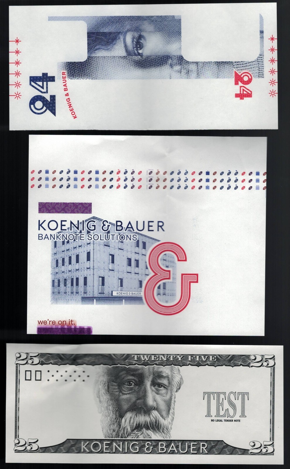 Set 3 Test Note KBA Switzerland PROOF Prints "Equinox / Jules Verne / Euro 02"
