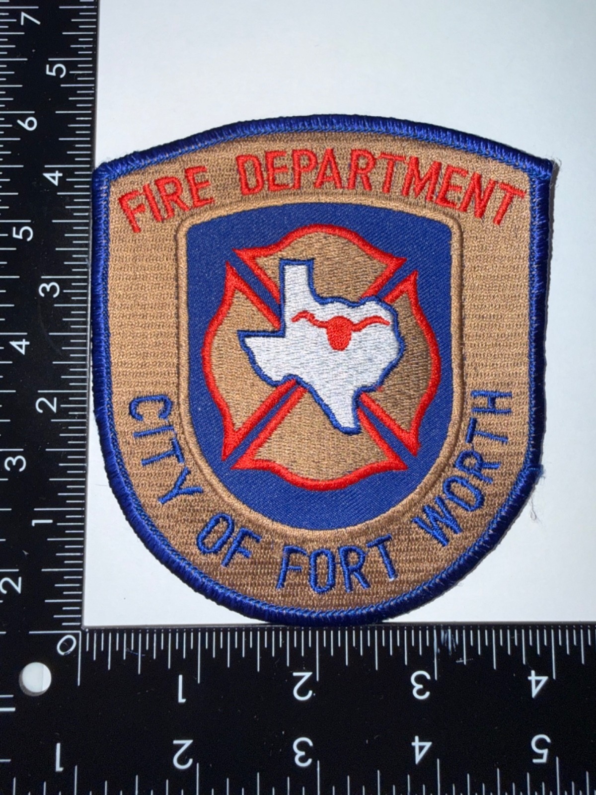 City of Fort Worth Texas TX Fire Department Shoulder Patch Obsolete Embroidered