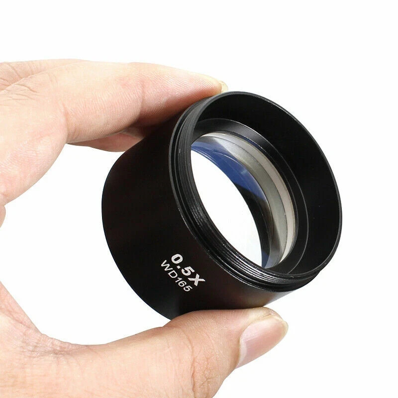 0.5X 1-7/8" WD165 48mm Auxiliary Lens Barlow Objective Lens f Stereo Microscope