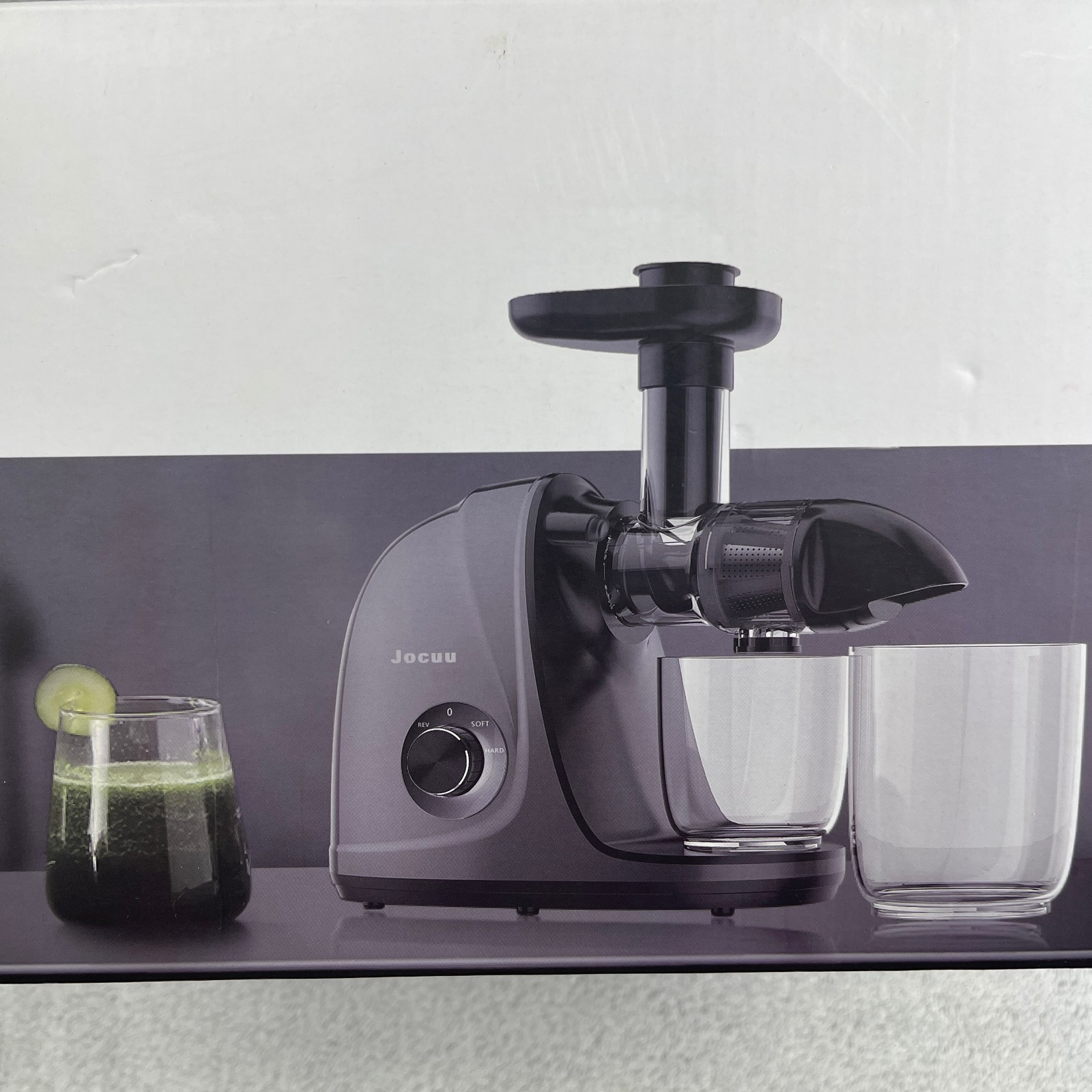 Jocuu Slow Masticating Juicer Two Speed 90% Juice Yield Anti Block Function