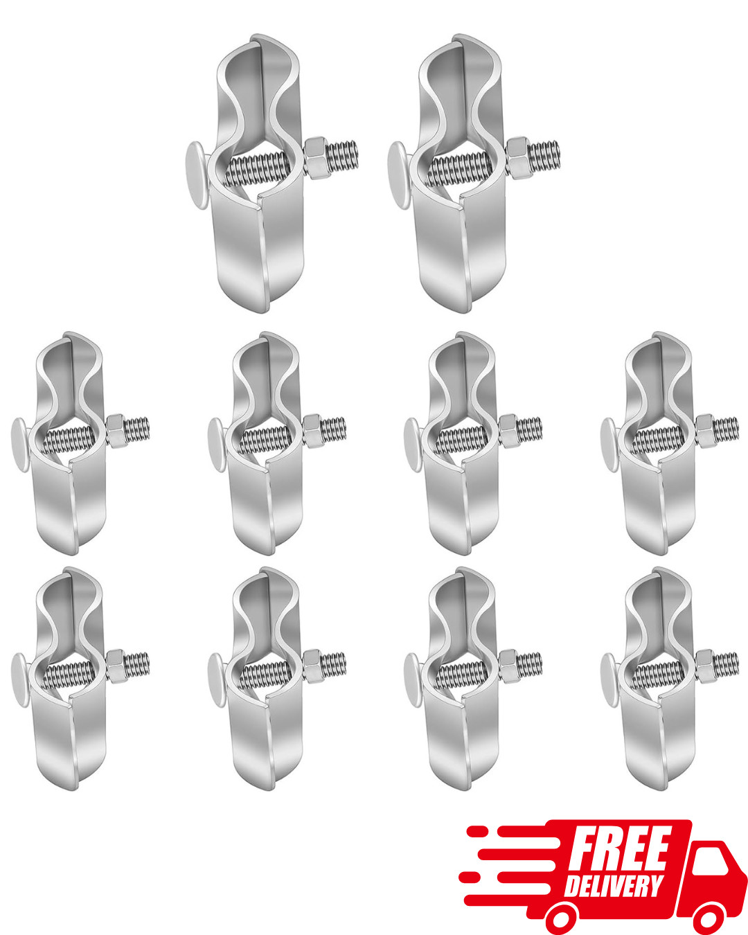 10 Set Chain Link Fence Panel Clamps for 1-3/8 in Pipe Frames Dog Kennel Use