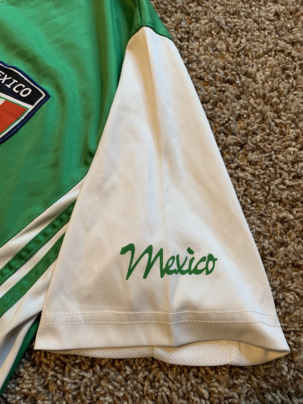 Basix Soccer Mens Green White Red Mexico Soccer Shirt Size XL Polyester