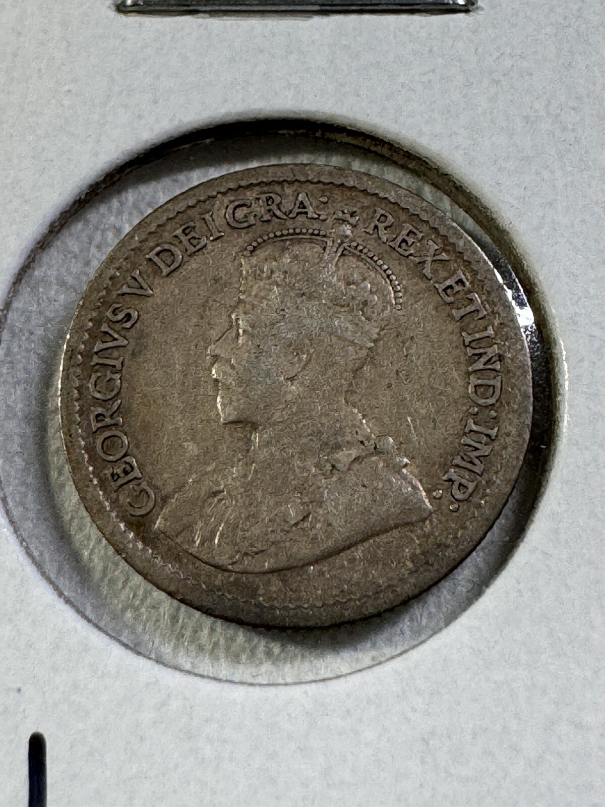 1918 Canada 5 Cents Small Silver Coin Cleaned