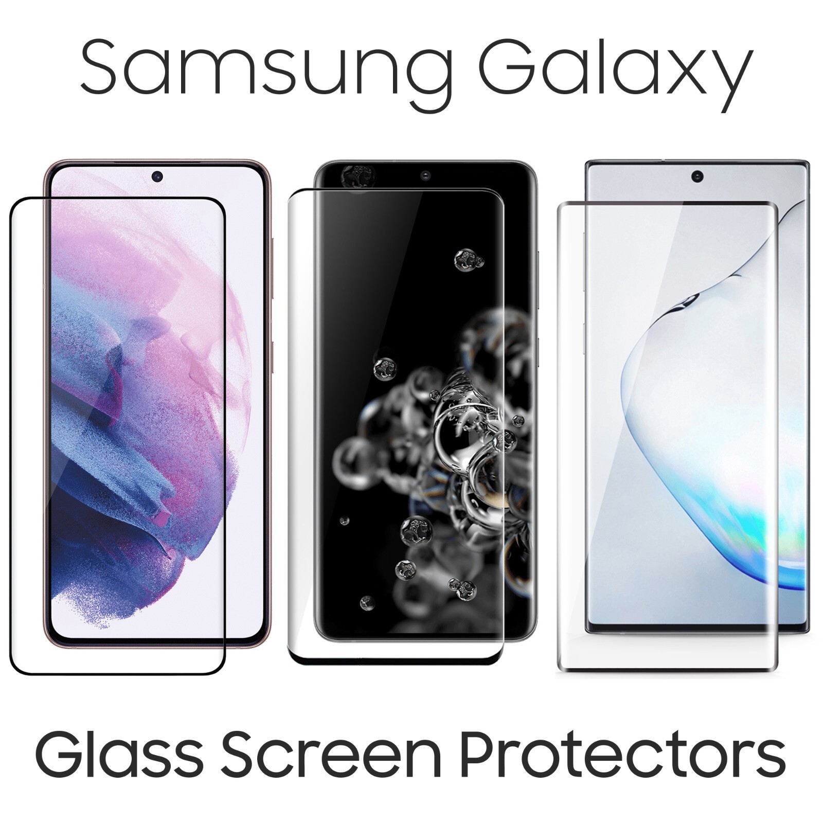 Samsung Galaxy S21 S20 S10 S9 Note 10 Pro Ultra Screen Protector Tempered Glass