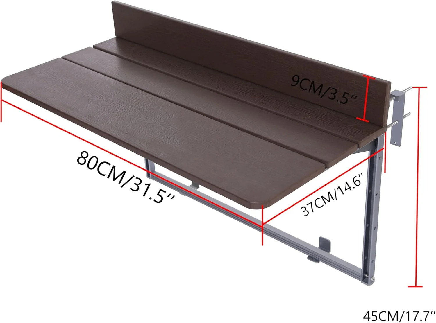 Foldable Balcony Bar Table for Railings, Folding Hanging Deck Rail Table for Sma