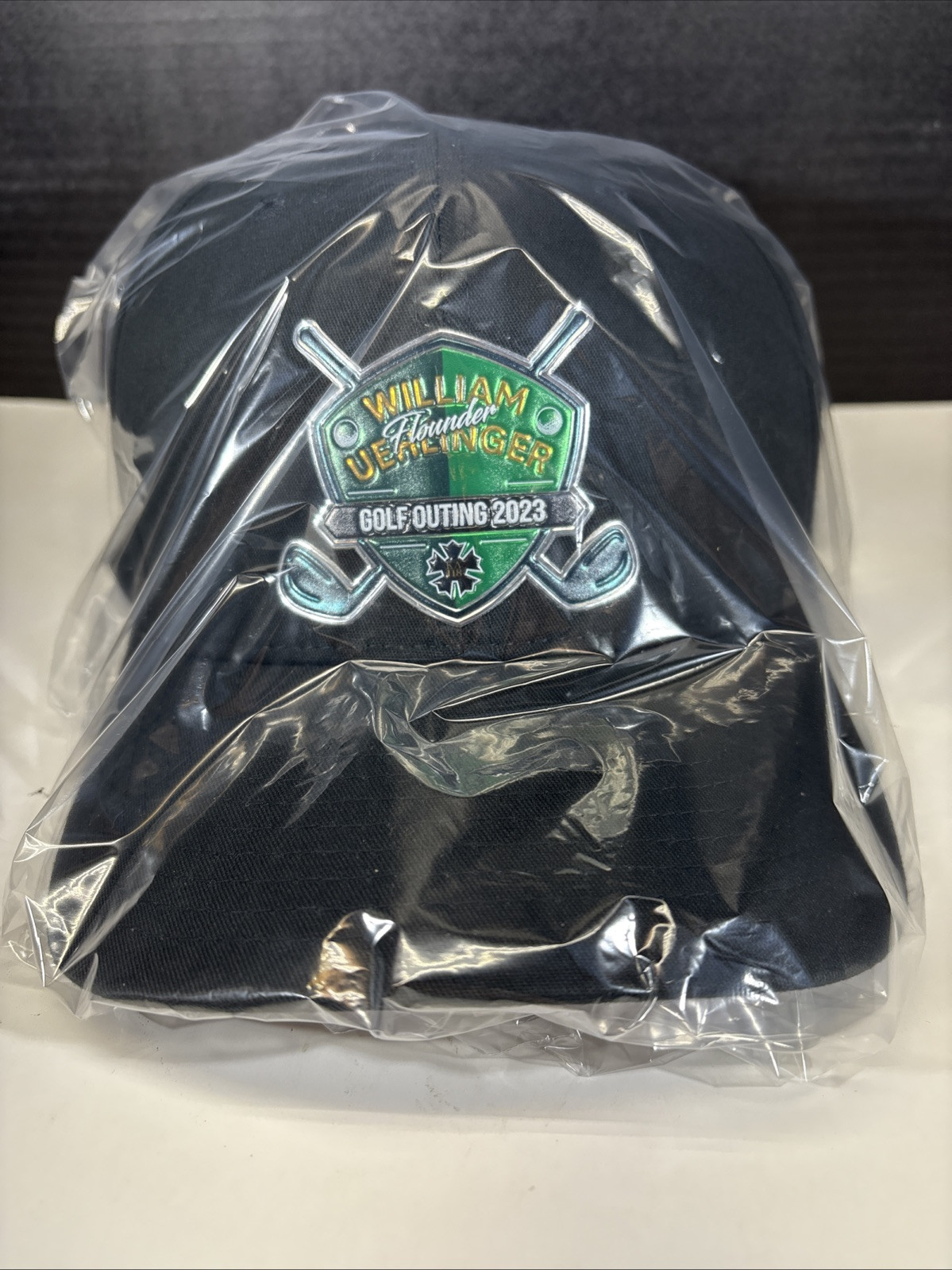 William Flounder Golf Outing 2023 Hat / Cap Flexfit L/XL Black Port Authority