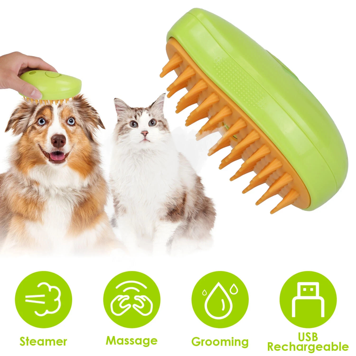 3 In 1 Dog Cat Steam Brush Pet Electric Spray Massage Comb Pet Hair Removal Comb