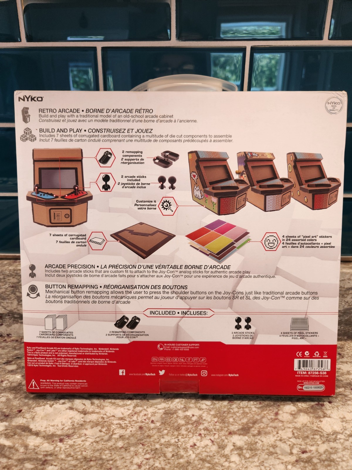Nyko PixelQuest Arcade Kit Buildable Arcade Cabinet Kit for Nintendo Switch