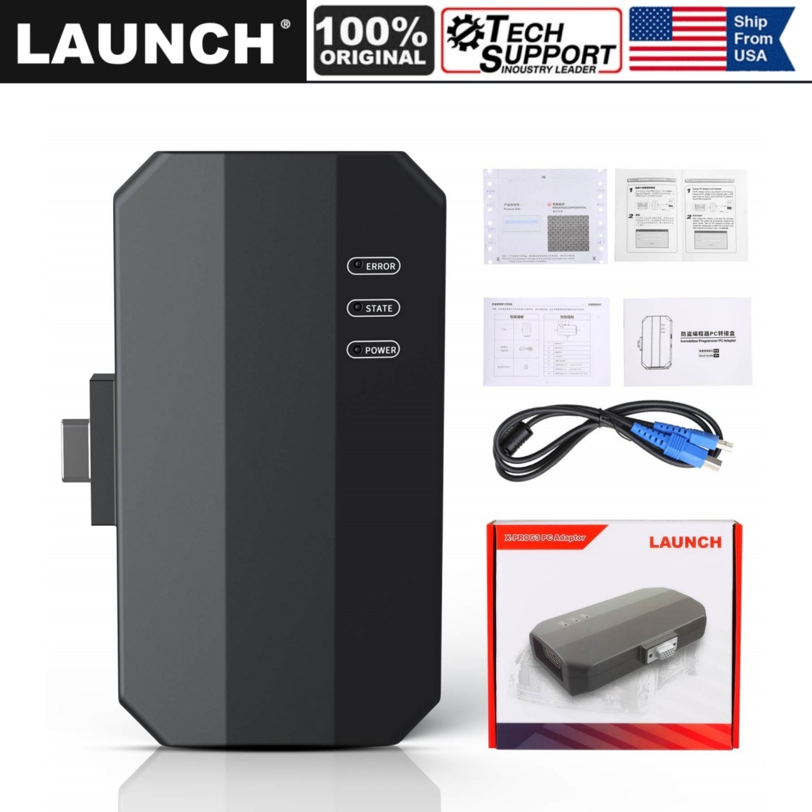 LAUNCH X431 IMMO Programmer X-PROG3 PC Adaptor Support Engine Data Validation