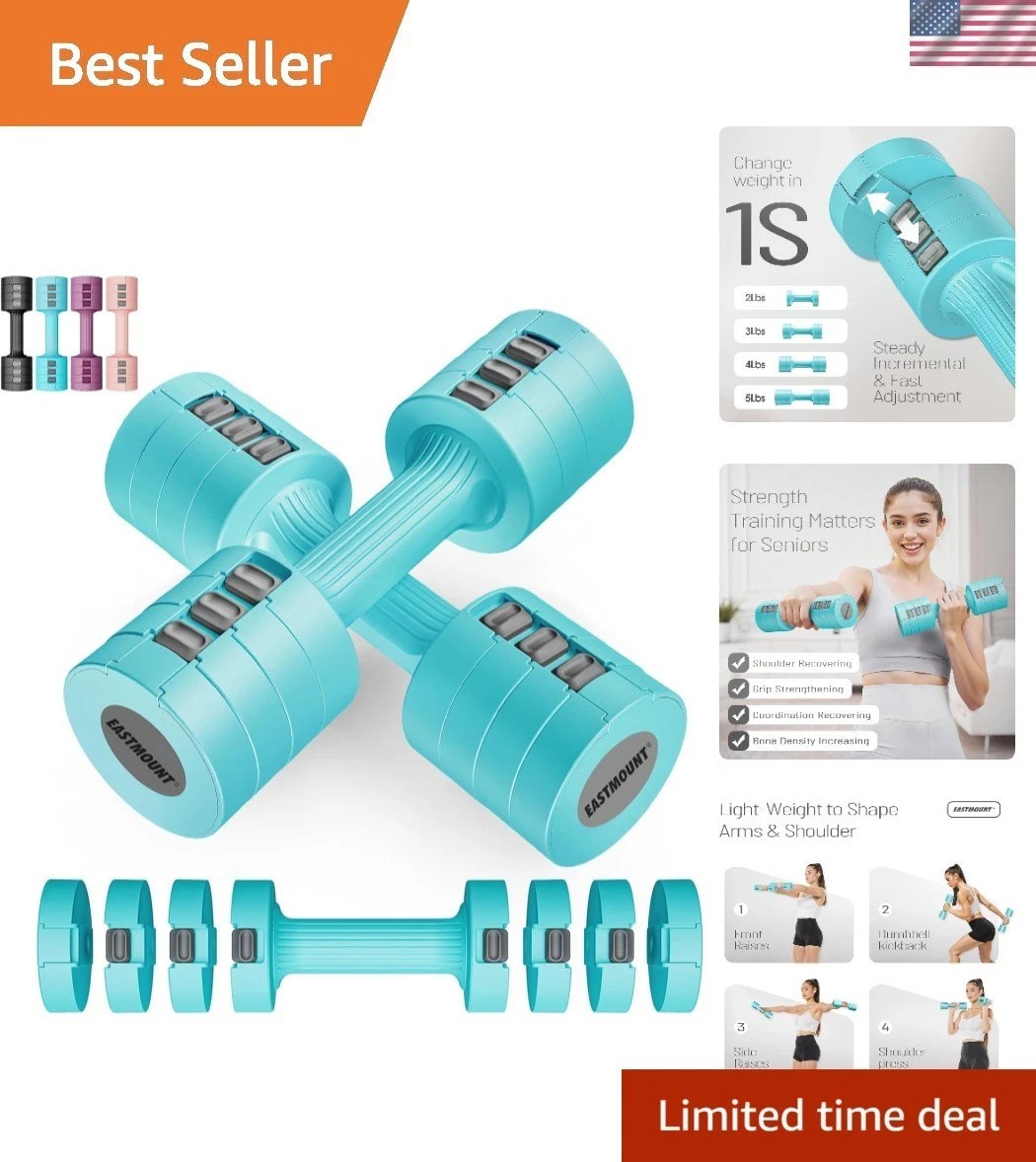 Innovative Adjustable Dumbbells for Women - Non-Slip Design, Fast Adjust 2-5 lbs