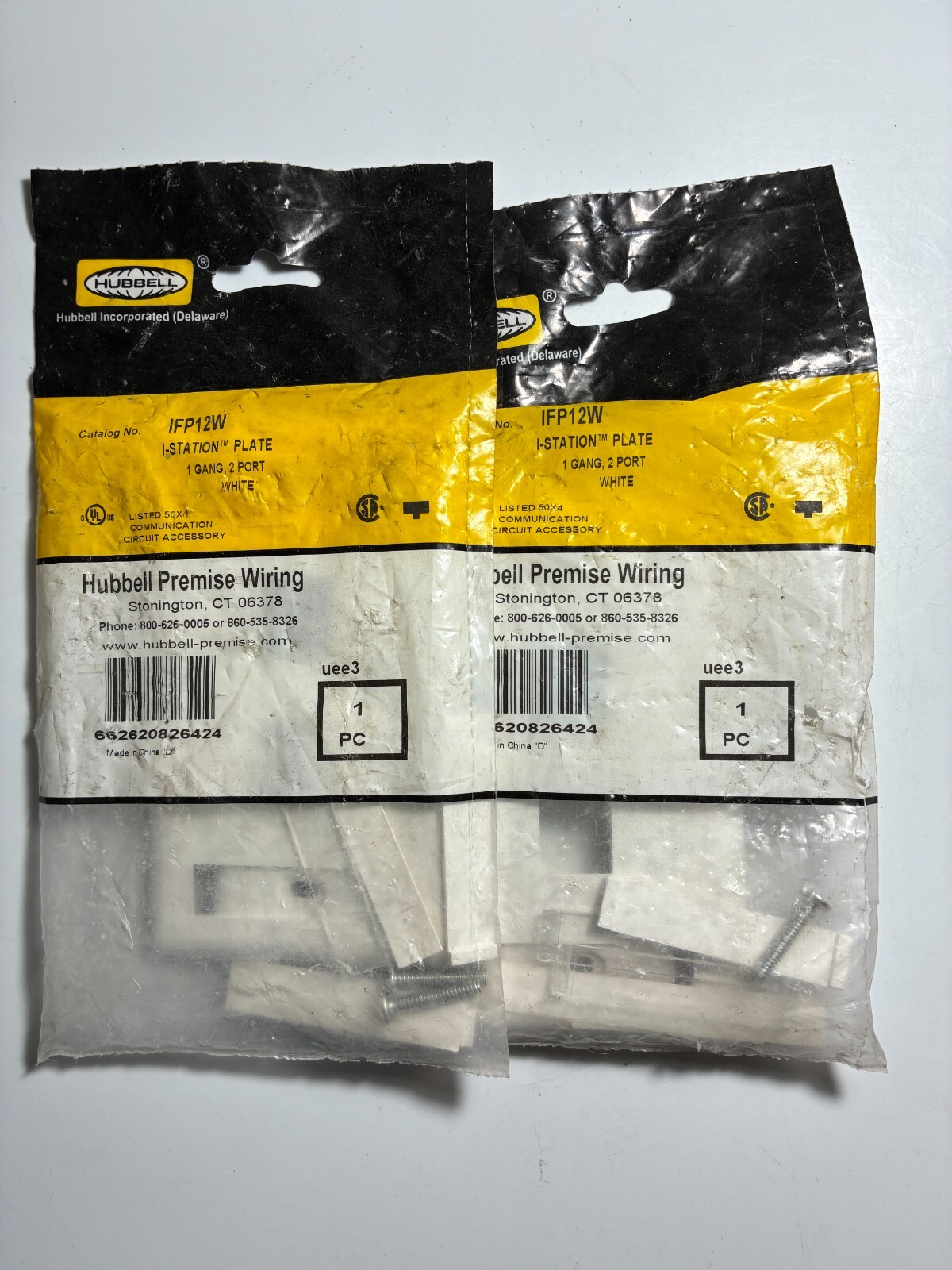 Keystone Wallplate AV 2-Port (SET OF 2) Rear Loading WHITE 1-Gang Hubbell IFP12W
