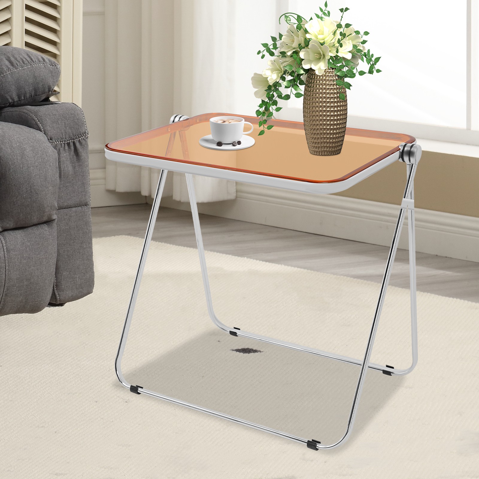 Clear Folding Table Camping BBQ Dining Table Indoor Outdoor Work Computer Desk