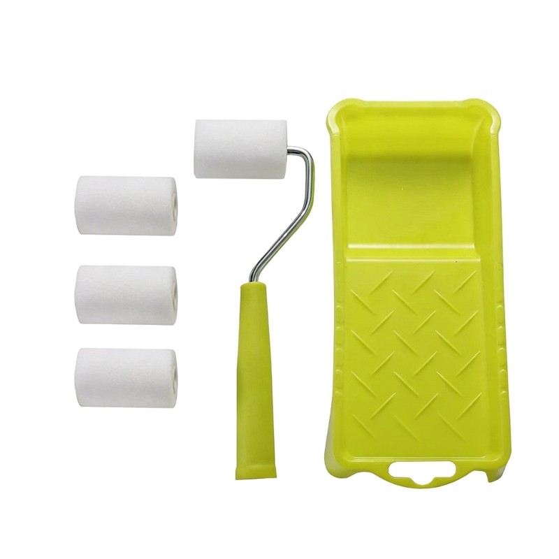 2Inch Foam Paint Roller Set With Plastic Handle Smooth Finishing Paint Roller