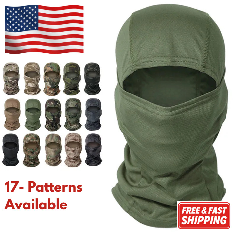 Tactical Camo Balaclava Full Face Mask Hunting Ski Cycling Airsoft Hood - 17 Col