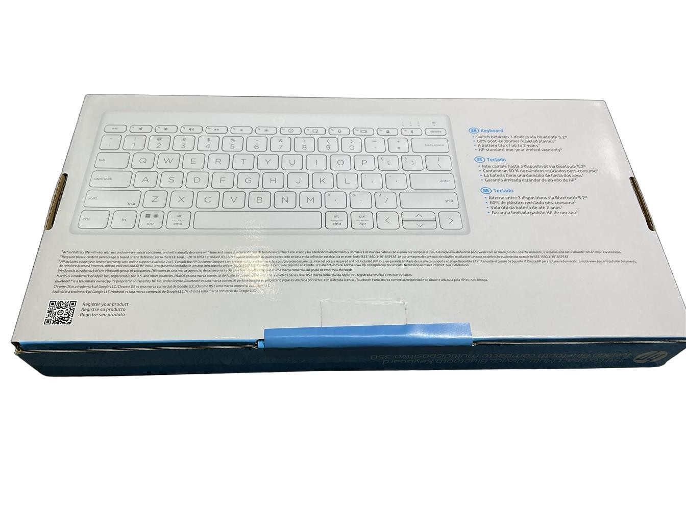 692T0AA#ABA NEW HP 350 Compact Multi-Device Bluetooth WHITE SPANISH Keyboard