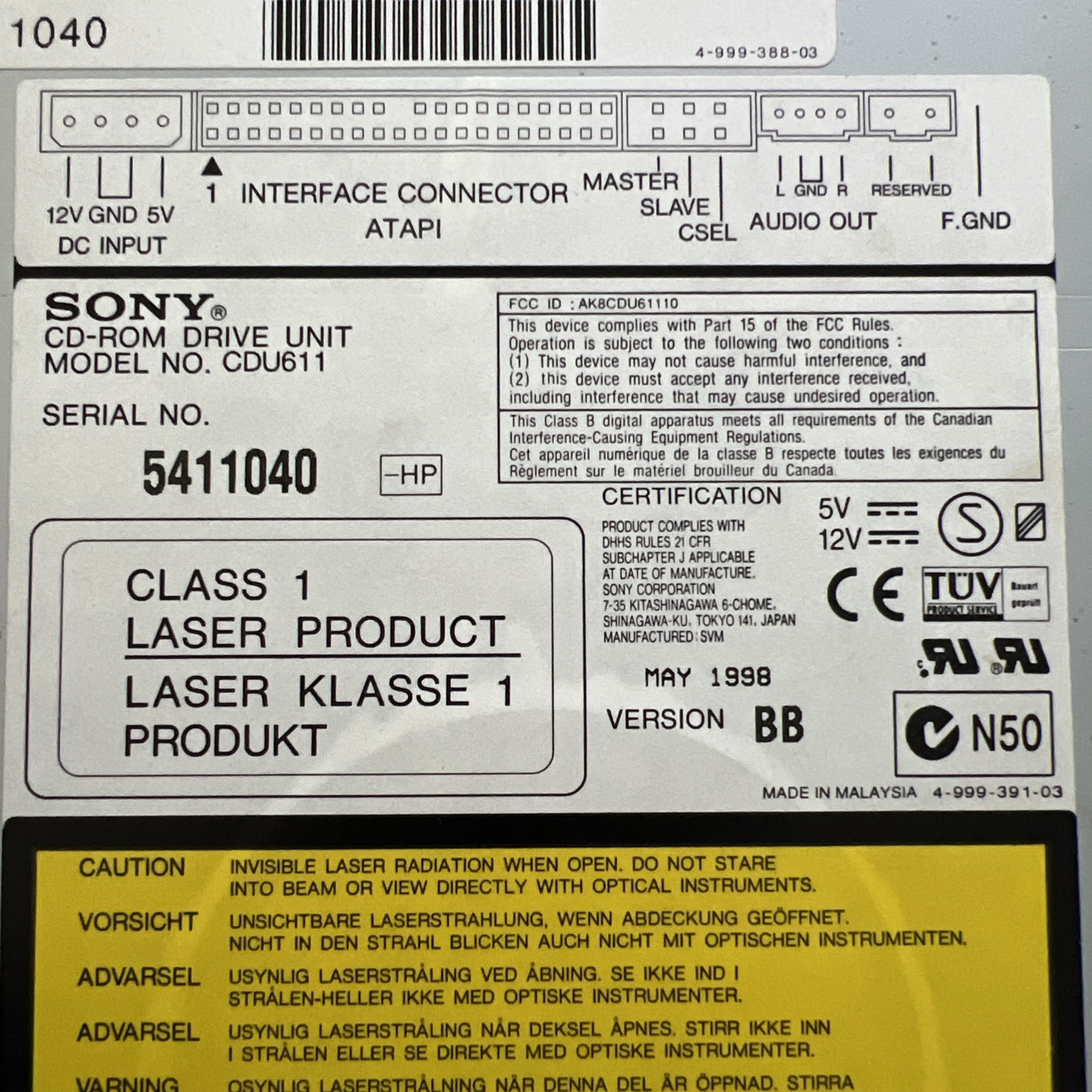 Delta 50X Max Internal CD-Rom Drive cdu611